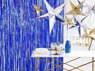 RIDEAU LAME BLEU MARINE 0.90x2.50M