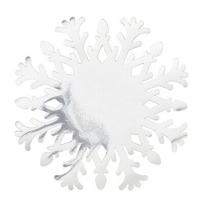 SOUS ASSIETTE FLOCON DE NEIGE ARGENTE 35CM (x4)