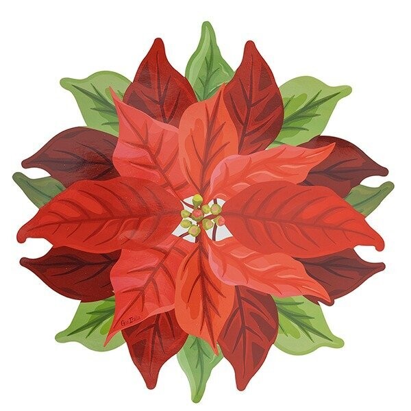 SOUS ASSIETTE POINSETTIA 35CM (x4)