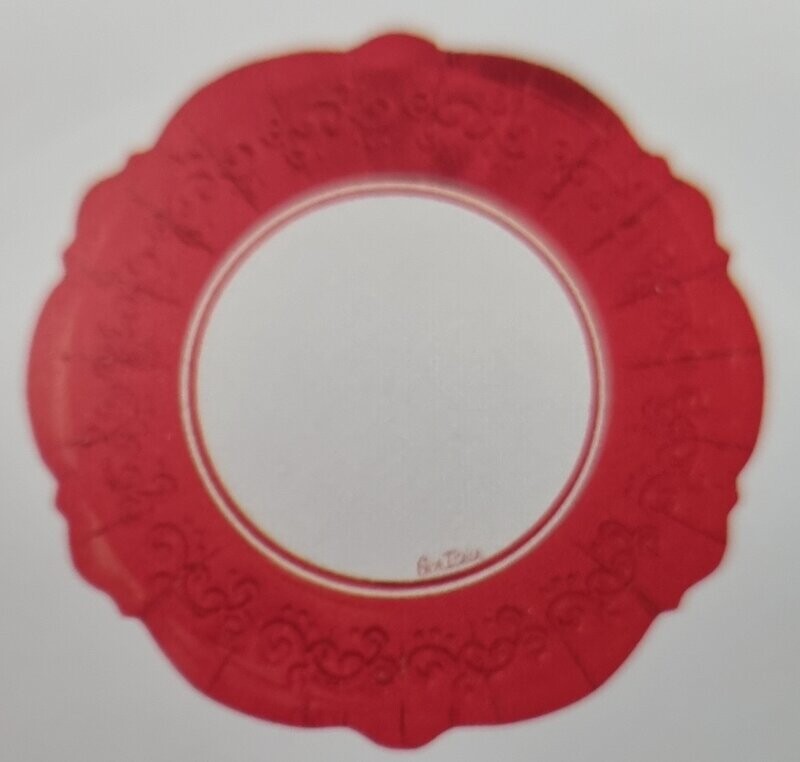 ASSIETTE LIBERTY BLANCHE ET ROUGE 21CM (x8)