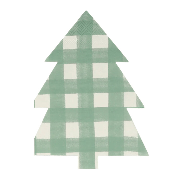 SERVIETTE FORME SAPIN QUADRILLE (16)
