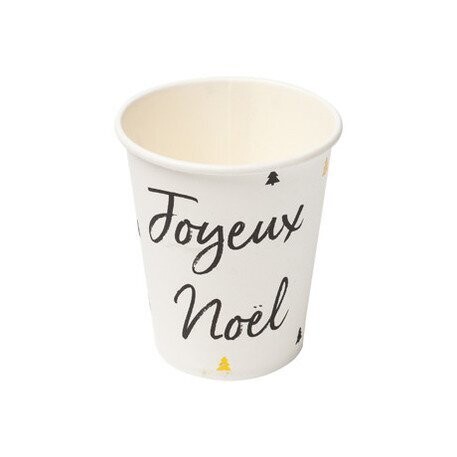 GOBELET BLANC JOYEUX NOEL NOIR (x8)