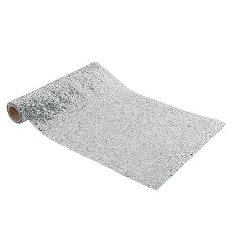 CHEMIN DE TABLE PAILLETTES COQUETTES ARGENT 28CMX3M