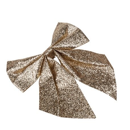 NOEUD PAILLETTES CHAMPAGNE 24X28CM