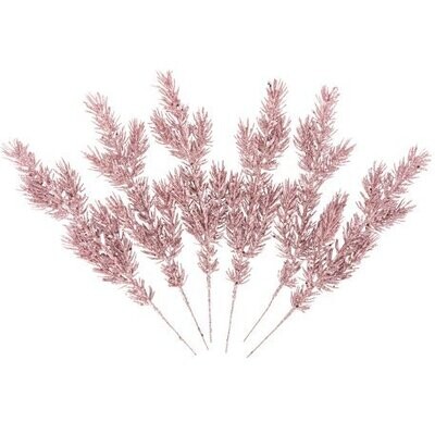 BRANCHE DE SAPIN PAILLETTES ROSE GOLD 29,5CM (x6) BRANCHE DE SAPIN PAILLETTES ROSE GOLD 29,5CM (x6)