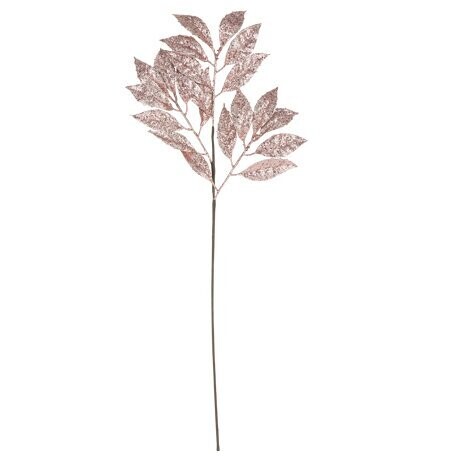 BRANCHE DE LAURIER PAILLETTES ROSE GOLD GIVRE 70CM