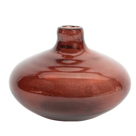 VASE IZAAC VERRE FUME MARRON GLACE 9,5X12,5CM