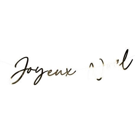 GUIRLANDE "JOYEUX NOEL" METALISEE OR 30CMx1.30M