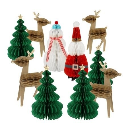 DECORATION DE NOEL PAPIER ALVEOLE 4 MODELES ASSORTIS (x10)
