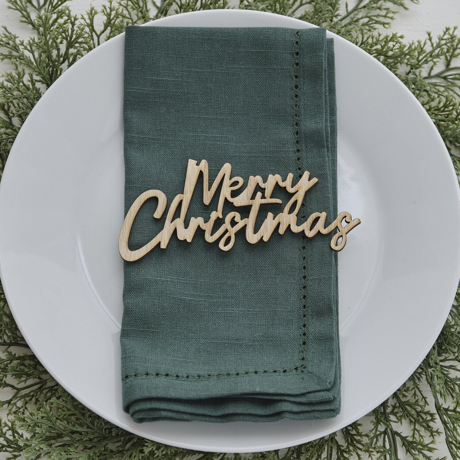 MERRY CHRISTMAS BOIS 7x14CM (x6)