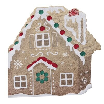SERVIETTE MAISON PAIN D'EPICE 17x17CM (x16) SERVIETTE MAISON PAIN D'EPICE 17x17CM (x16)