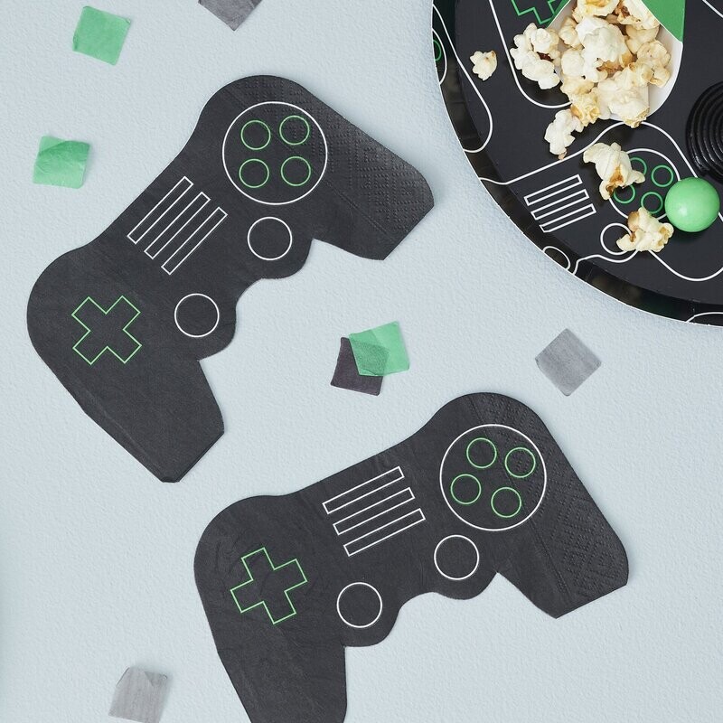 SERVIETTE MANETTE JEUX VIDEO 16.5CM (x16)