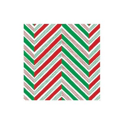 SERVIETTE COCKTAIL RAYURES VERTES ROUGES ET BLANCHES 25CM (x20)