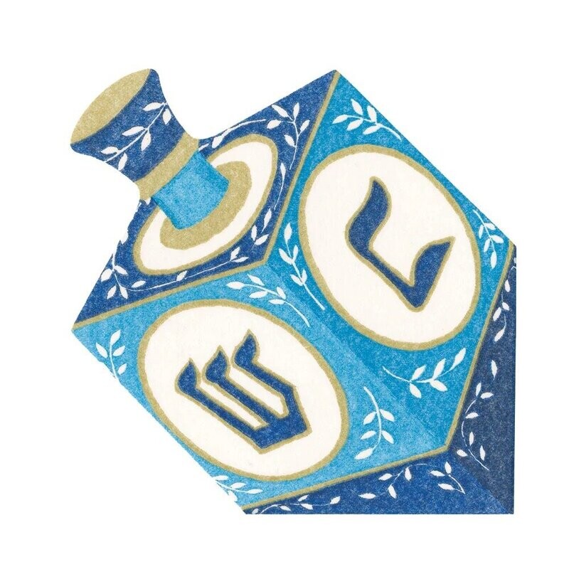 SERVIETTE FORME TOUPIE HANUKKAH 15CM (x15)