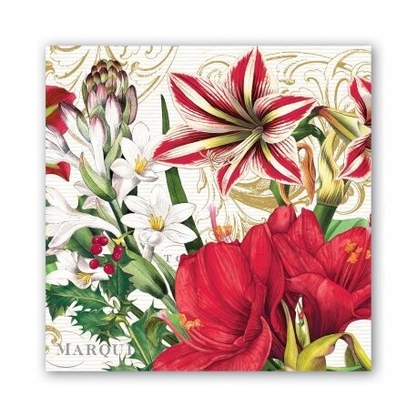 SERVIETTE FLEURS DE NOEL 33CM (x20)