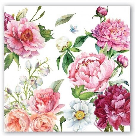 SERVIETTE BLUSH PEONY 33CM (x20)