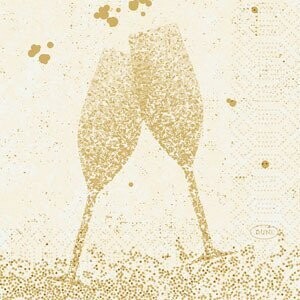 SERVIETTE COCKTAIL CELEBRATE CREME 24CM (x20)
