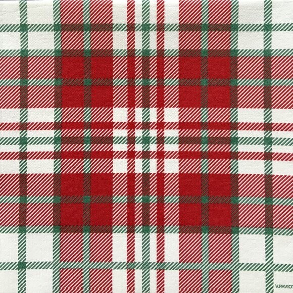 SERVIETTE MOTIF ECOSSAIS 40CM (x20)