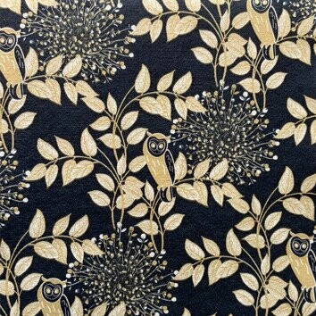 SERVIETTE BLEUE NUIT FEUILLAGE OR 40CM (x20)