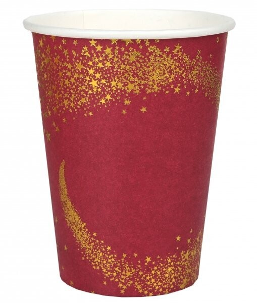 GOBELET ROUGE NUEE D'ETOILES OR 27CL (x10)