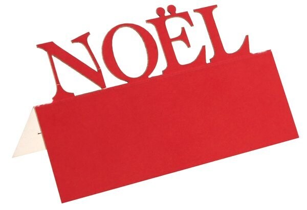 MARQUE PLACE NOEL ROUGE METALLISE 7x4.3CM (x4)