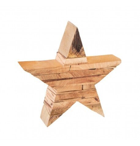 CENTRE DE TABLE BOIS ETOILE 19x5x19CM
