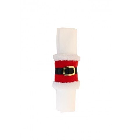 ROND DE SERVIETTES PÈRE NOEL AVEC CEINTURE 7x19CM (x4)