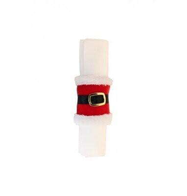 ROND DE SERVIETTES PÈRE NOEL AVEC CEINTURE 7x19CM (x4)