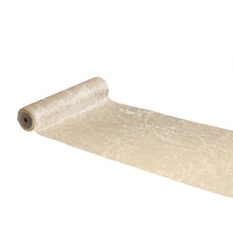 CHEMIN DE TABLE VELOURS SHINY DELUXE IVOIRE 28CMx3M
