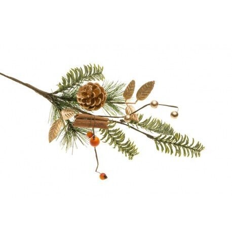 BRANCHE DOUCEURS ET SENTEURS VERT/AMBRE/OR 10x17x39CM