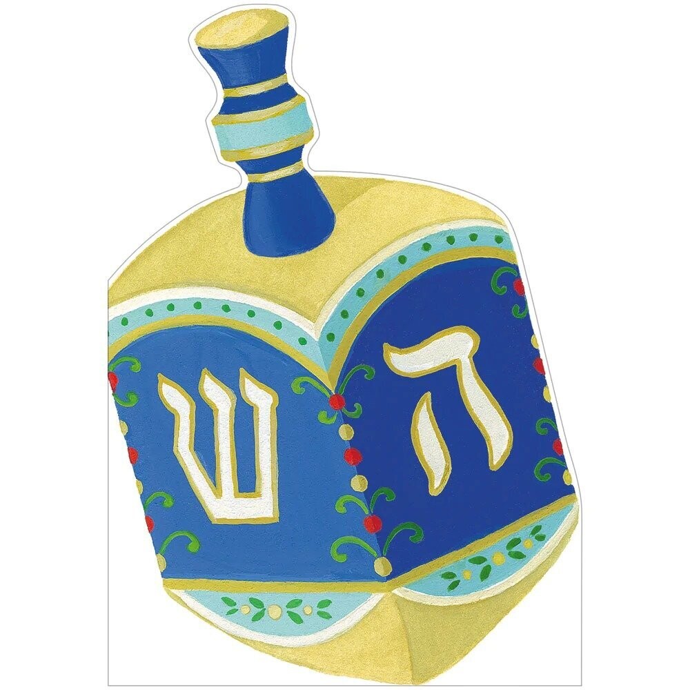 CARTE DE VOEUX TOUPIE HANUKKAH 10x15CM + ENVELOPPE