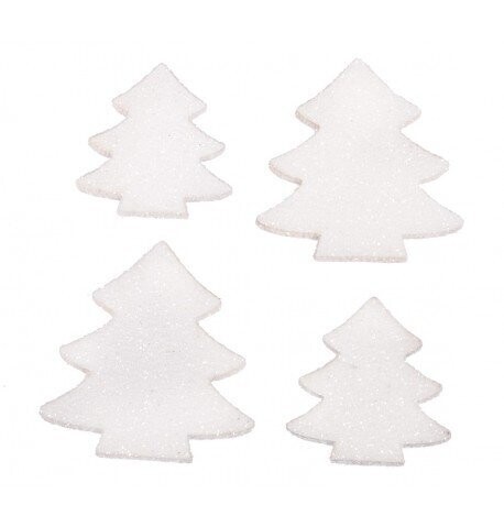 SAPIN PAILLETTES BLANC 3 A 4,5CM (x12)