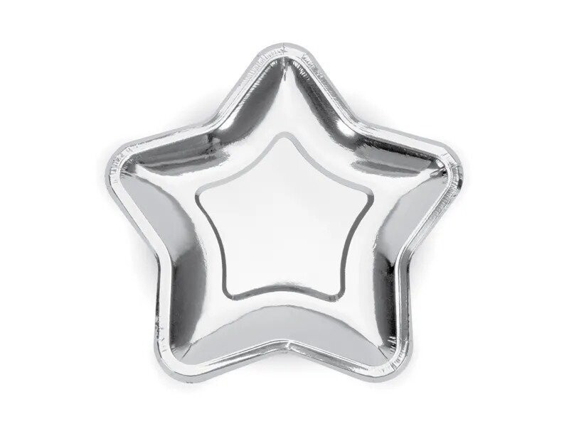 ASSIETTE ETOILE ARGENT 18CM (x6)