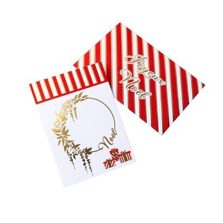 CARTE ET ENVELOPPE TRADI JOYEUX NOEL (x4)