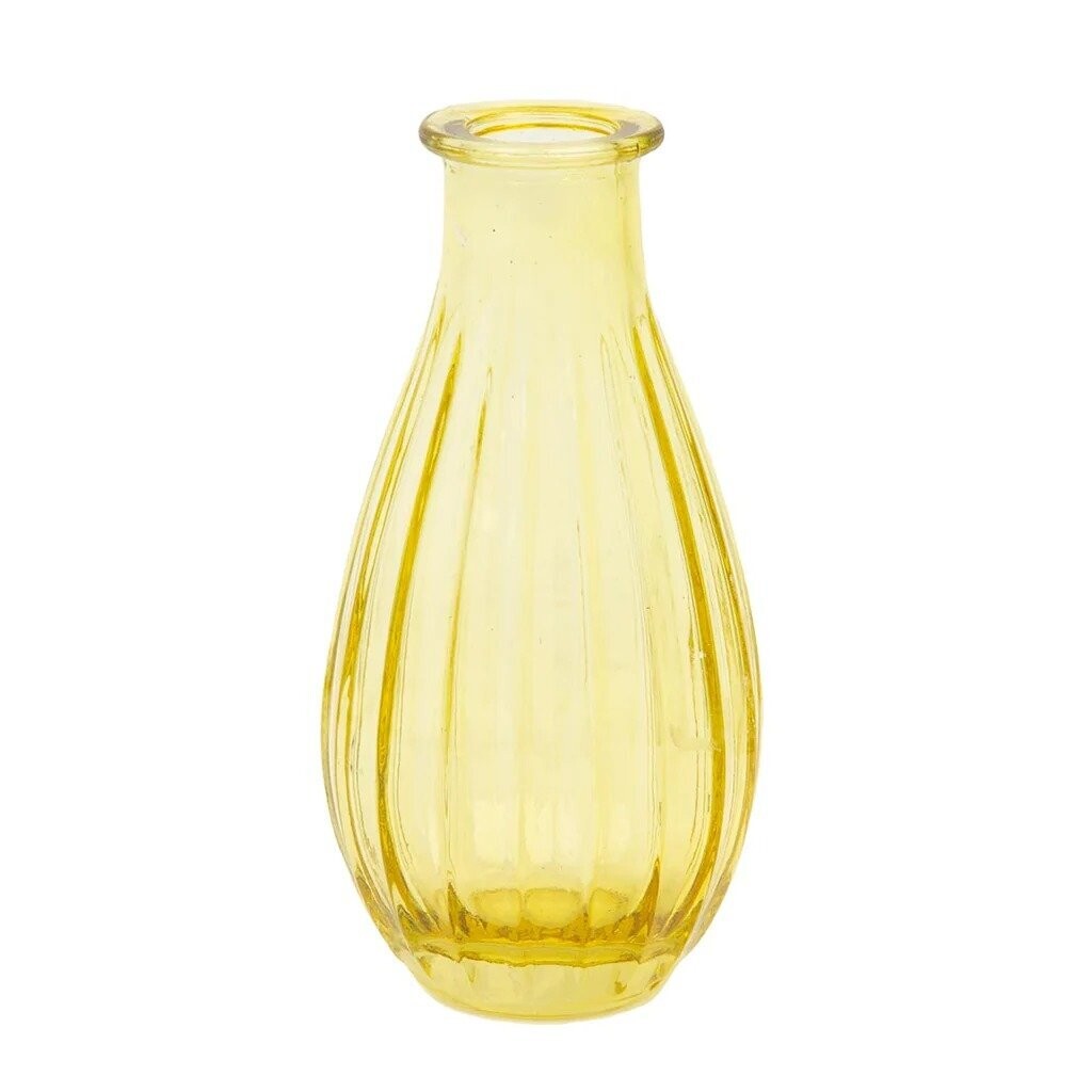 VASE VERRE JAUNE 14CM