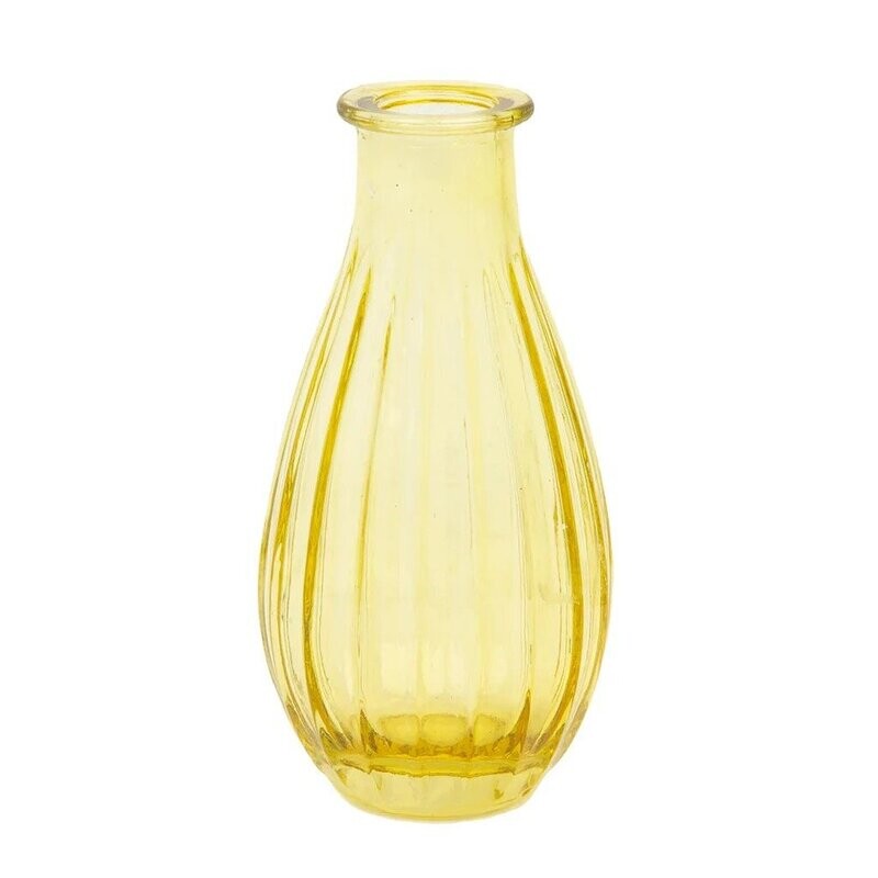 VASE VERRE JAUNE 14CM