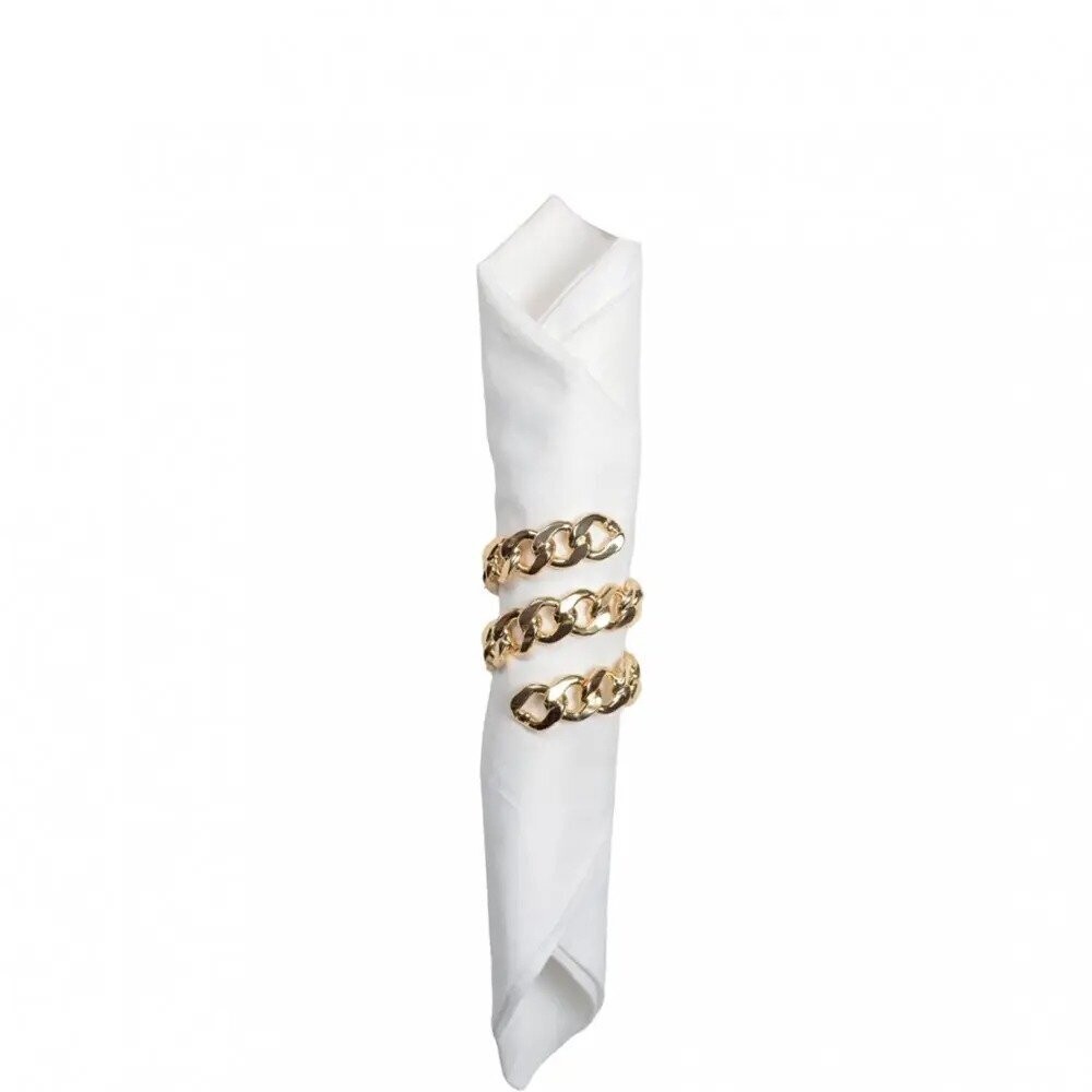 RONDS DE SERVIETTE CHAINE DOREE (x4)