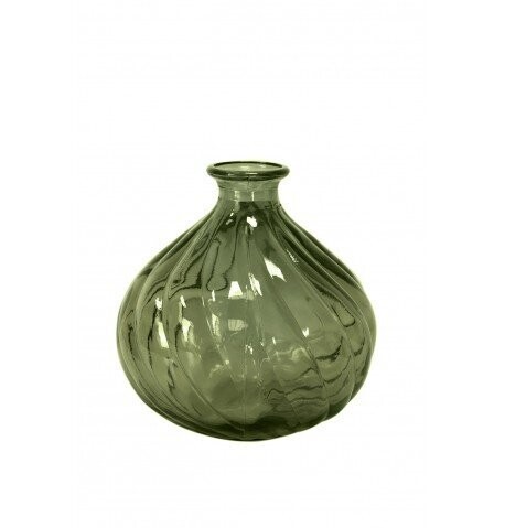 VASE VERRE BELLA VERT OLIVE 17x17CM