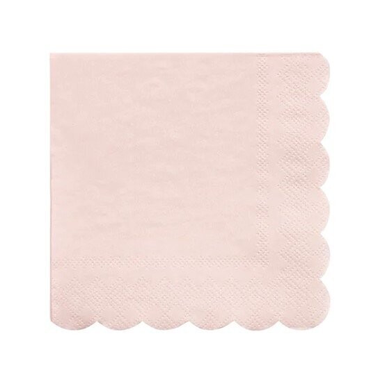 SERVIETTE COCKTAIL ROSE BORD BISCUIT 25CM (x16)