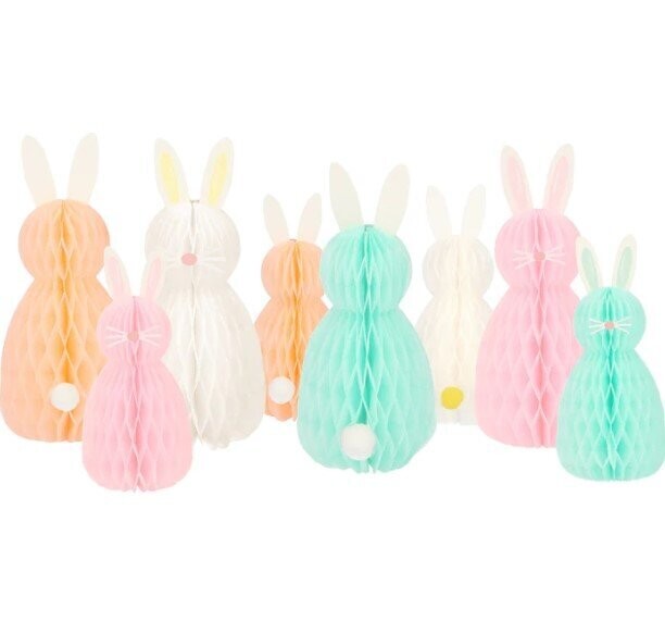 LAPIN PAPIER ALVEOLE PASTEL 18CM (x8)