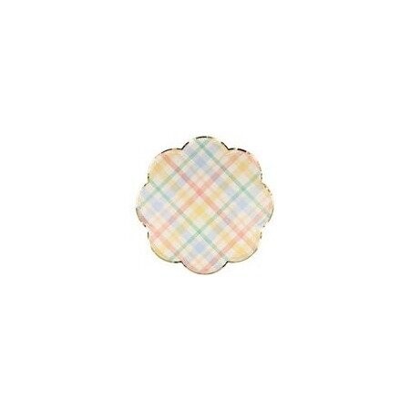 ASSIETTE MOTIF TARTAN PASTEL GM 26CM (x8)