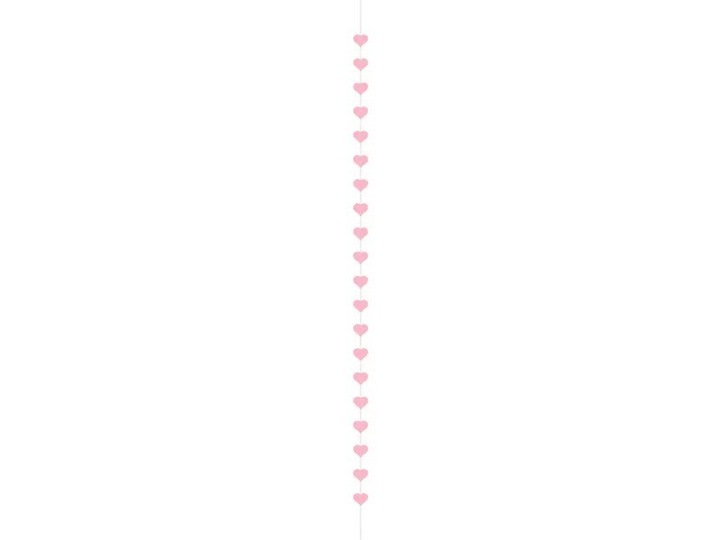 GUIRLANDE DE COEURS ROSE 8CMX3M