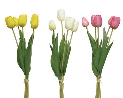 TULIPES ROSE, JAUNE OU BLANCHE 49CM (6)