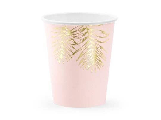 GOBELET ROSE FEUILLES DE PALMIER OR 22CL (6)