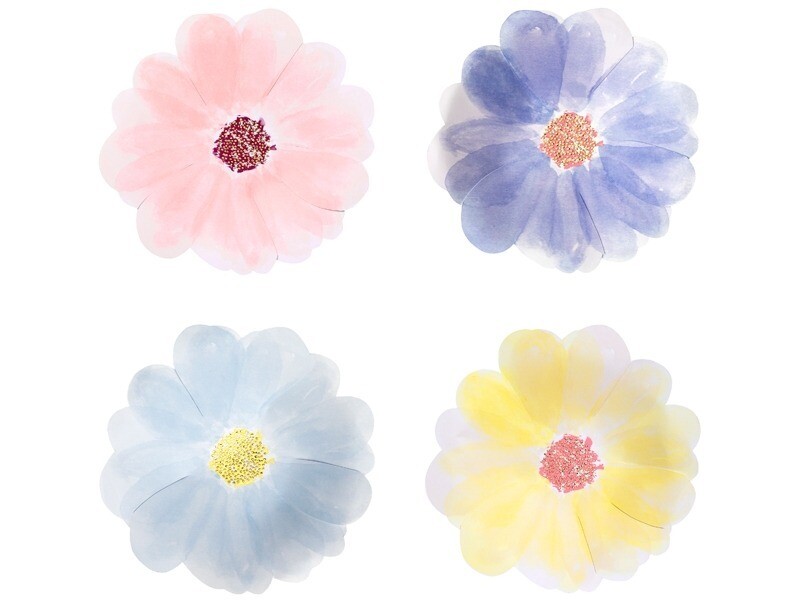 ASSIETTE CREUSE FLEURS 4 MODELES 18CM (x8)