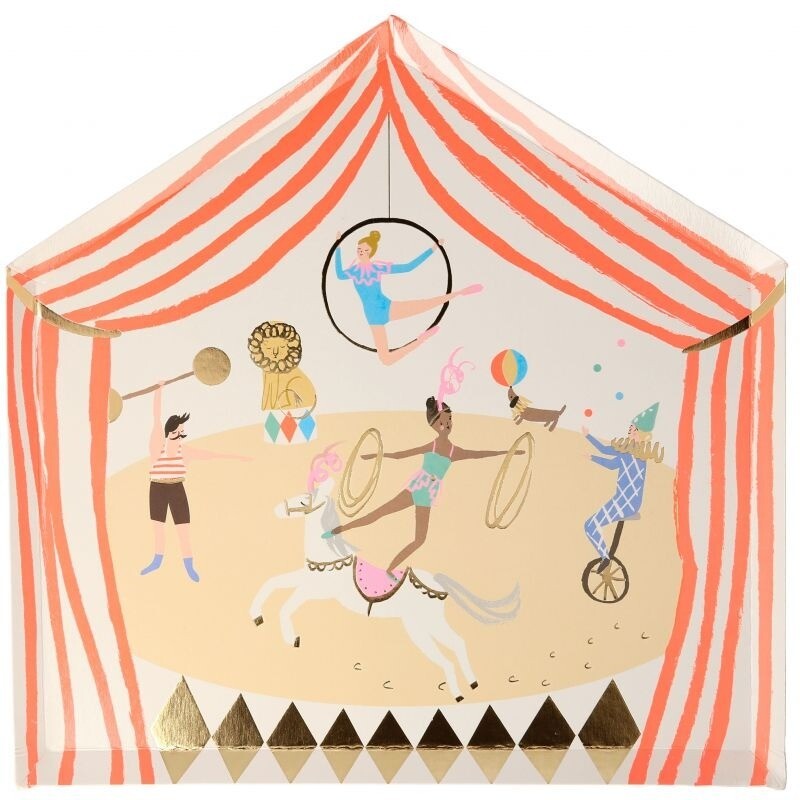 ASSIETTE CIRQUE DORURE (x8)