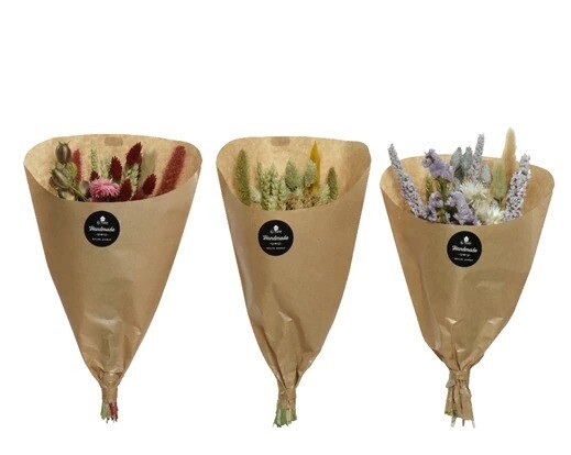 BOUQUET DE FLEURS SECHEES 40CM 3 MODELES ASSORTIS