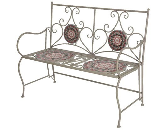 BANC NARBONNE FER 110x91x44CM