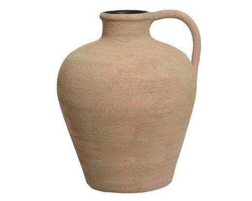 PICHET TERRE CUITE ROND EMBOSSAGE FLEUR 28x37CM