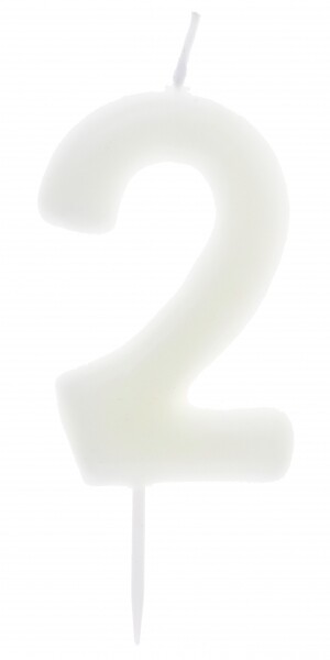 BOUGIE CHIFFRE "2" PHOSPHORESCENTE 4x9CM